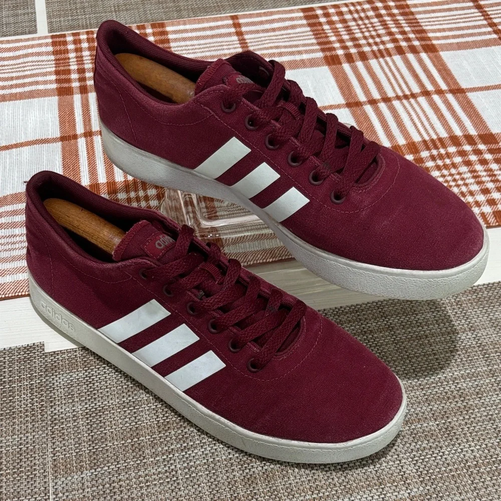 Adidas Easy Vulc 2.0 maroon/white skate shoes. Men 10 excellent condition. Nice! - Picture 1 of 9